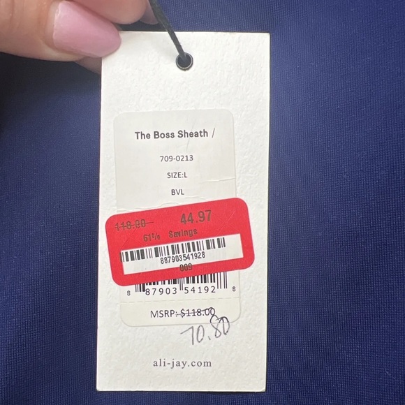 ALI & JAY blue Tank Midi Dress New With Tags $118 Mock Turtleneck Large - Picture 10 of 12